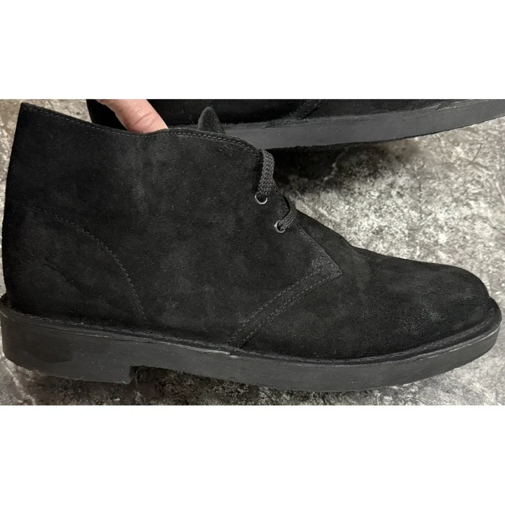 Clark's Collection‎ Mens Shepton Chukka Desert Black Suede Boots Sz 10M